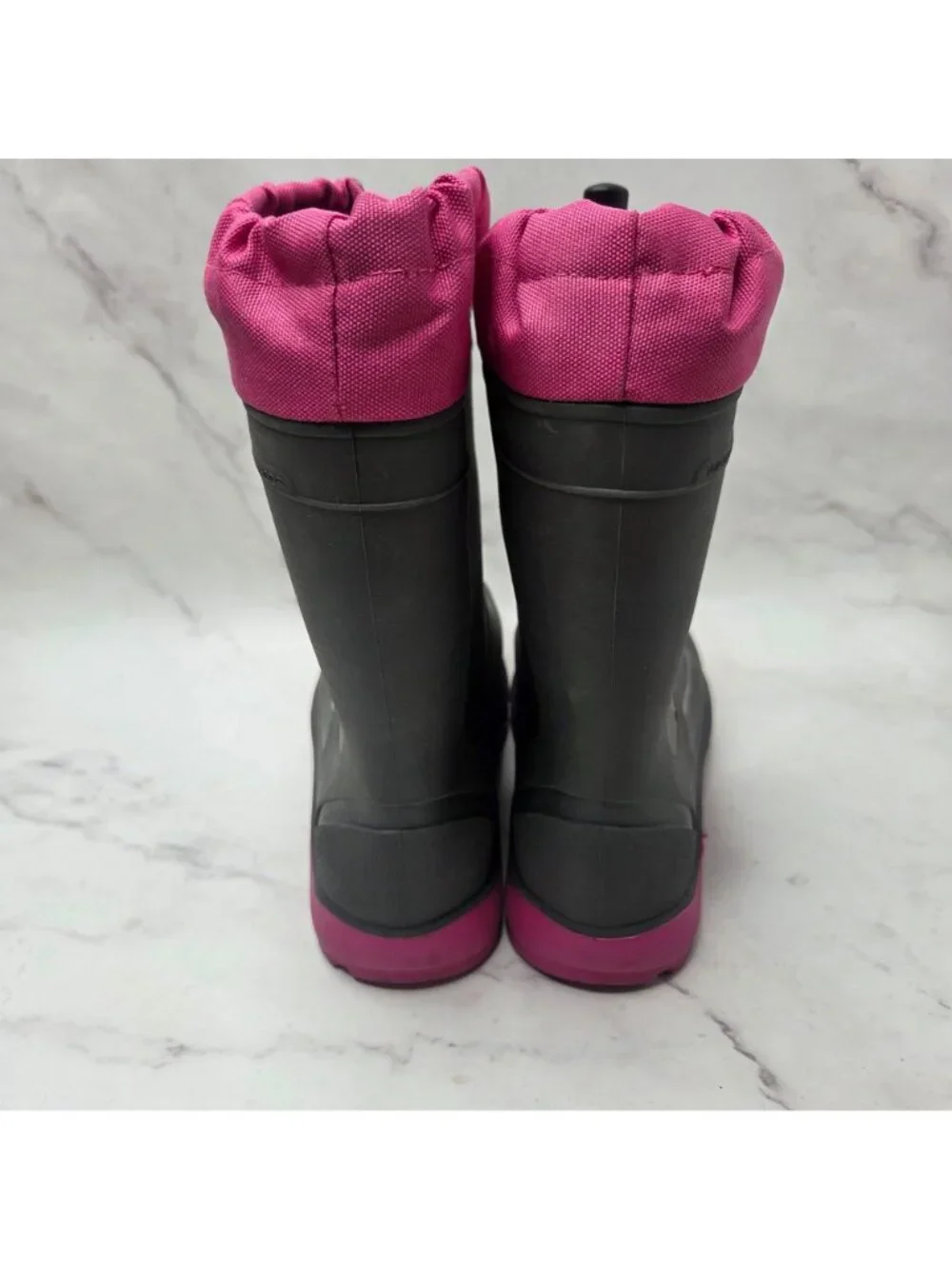 Kamik Snobuster I Grey Pink Kids Snow Boots Waterproof Wool Lined Girls 3